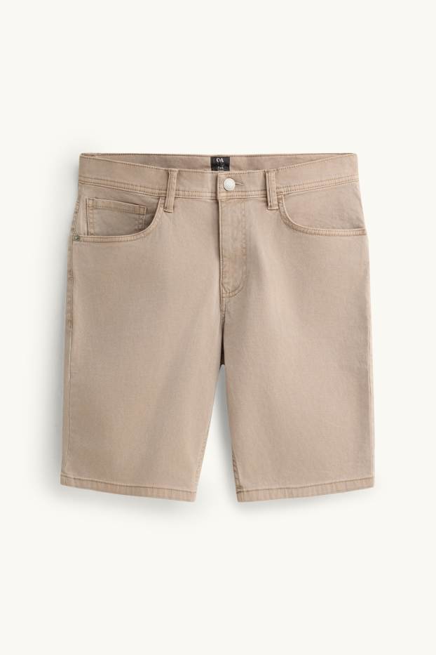 Pánské - Džínové šortky - Flex - džíny - hnědé