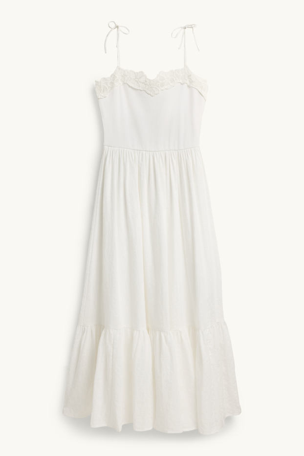 Damen - Fit & Flare Kleid - weiß