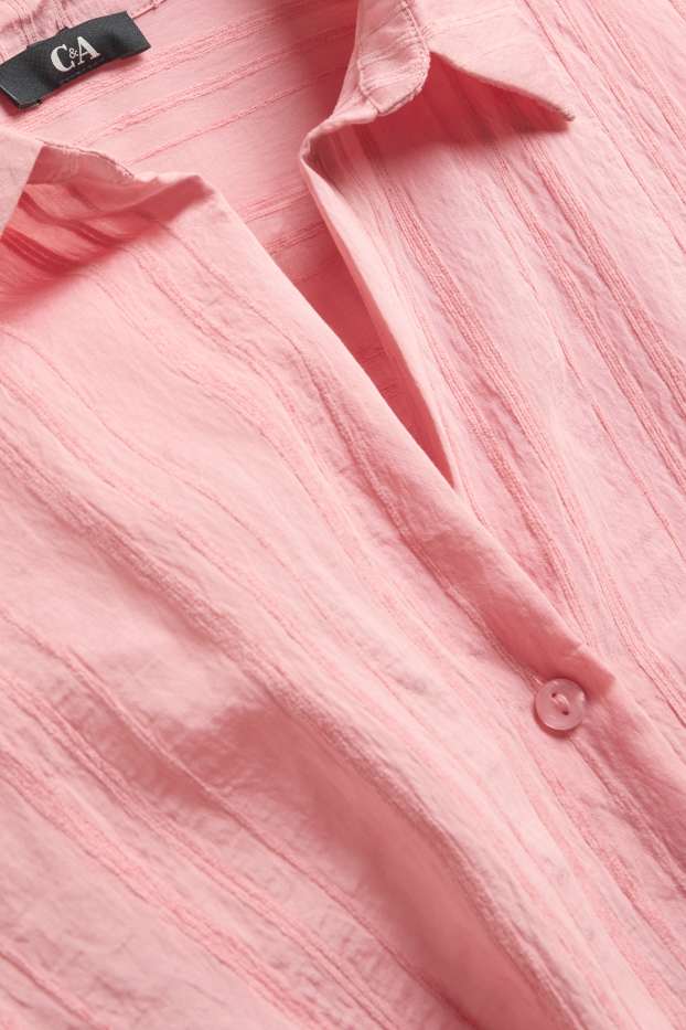 Dames - Blouse met knoop in de stof - roze