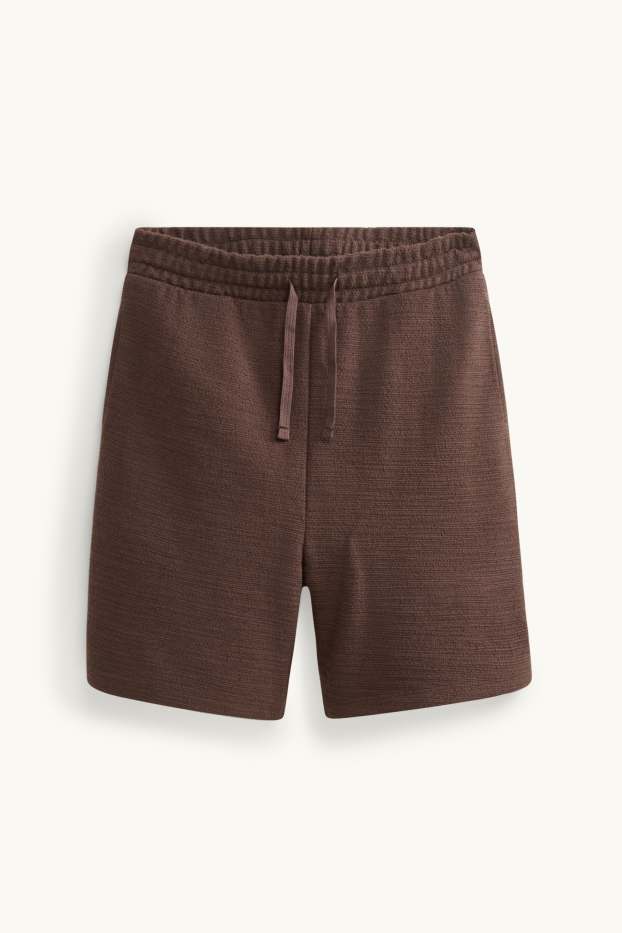 Herren - Shorts - strukturiert - dunkelbraun