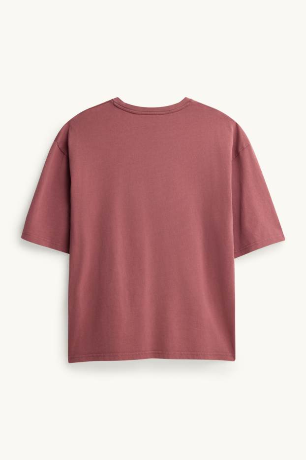 Femei - Tricou - supradimensionat - vișiniu