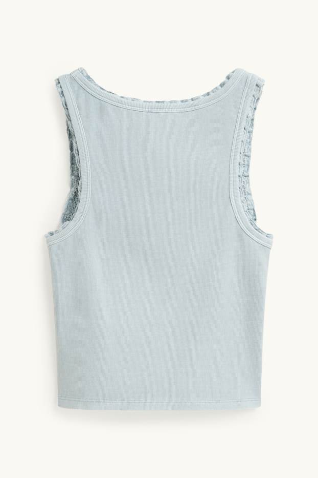 Women - Top - ribbed - light blue