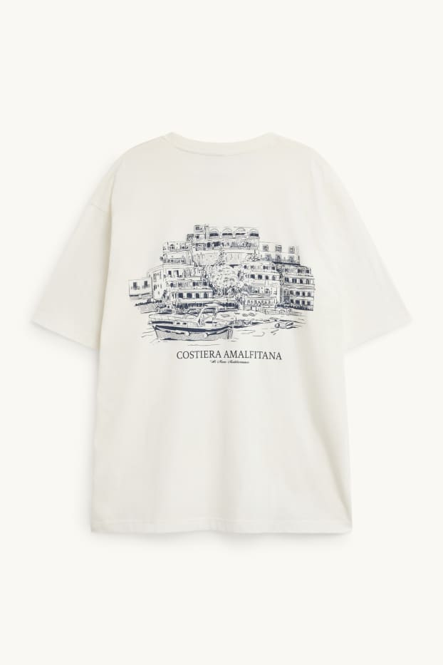 Home - Samarreta de màniga curta - oversized - blanc