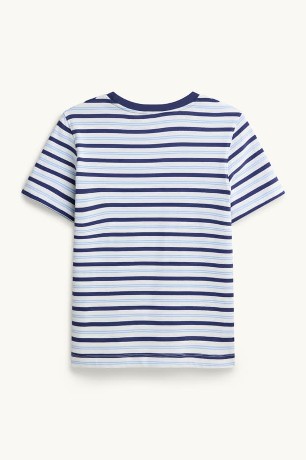 Femei - Tricou - regular fit - cu dungi - albastru / alb