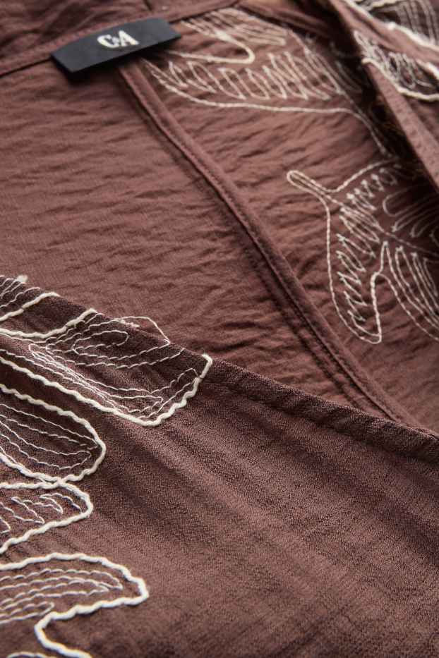 Damen - Kleid - gemustert - braun