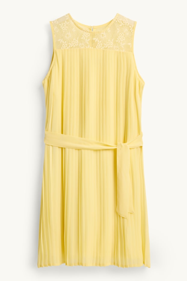 Enfants filles - Robe plissée - jaune