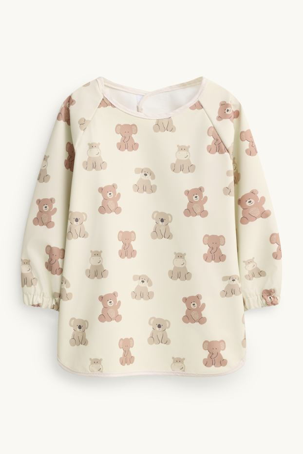 Unisex - Ursuleț, koala și căței - bavetă cu mâneci bebeluși - crem