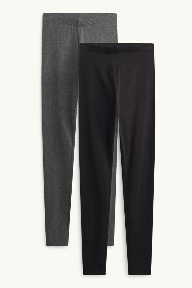 Damen - Multipack 2er - Leggings - dunkelgrau / hellgrau
