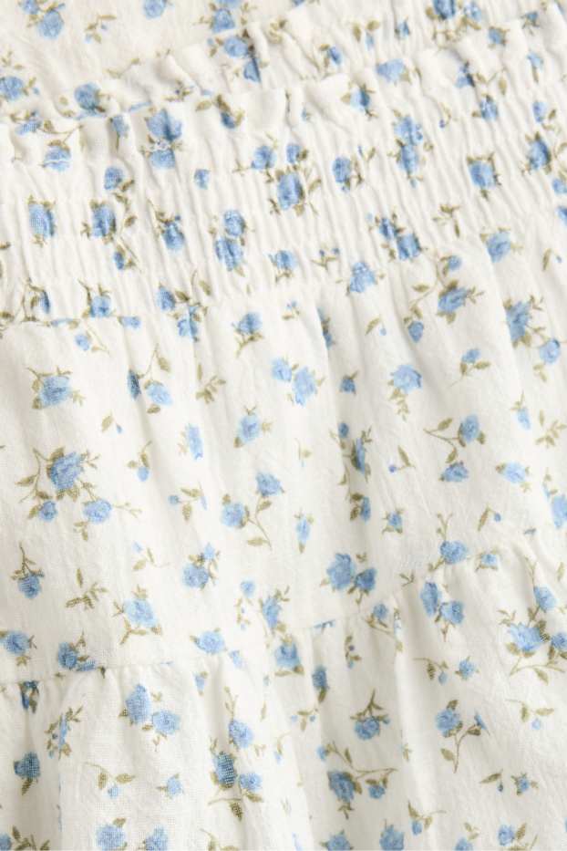 Dames - Rok - gebloemd - wit