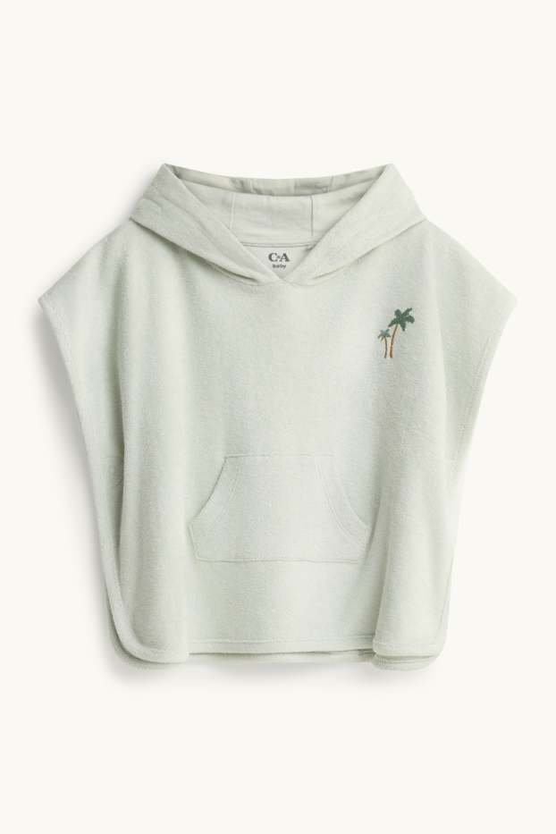 Unisex - Palme - Baby-Frottee-Badeponcho - hellgrün