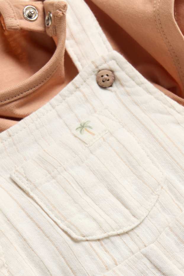 Bebés niños - Palmera - conjunto para bebé - 2 prendas - naranja / blanco roto