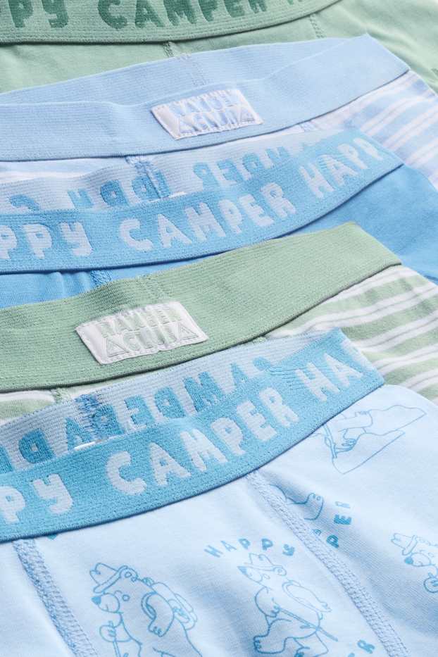 Bambini - Confezione da 5 - orso e montagne - boxer - verde