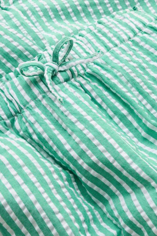 Kinder Mädchen - Stoffhose - gestreift - grün