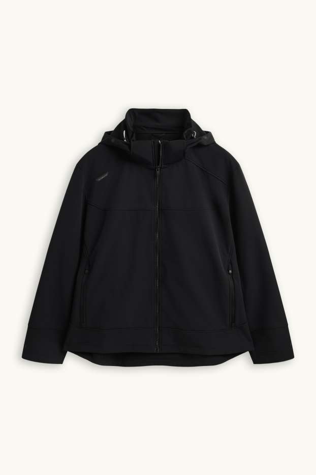 Home - Jaqueta softshell amb caputxa - resistent a l’aigua - negre