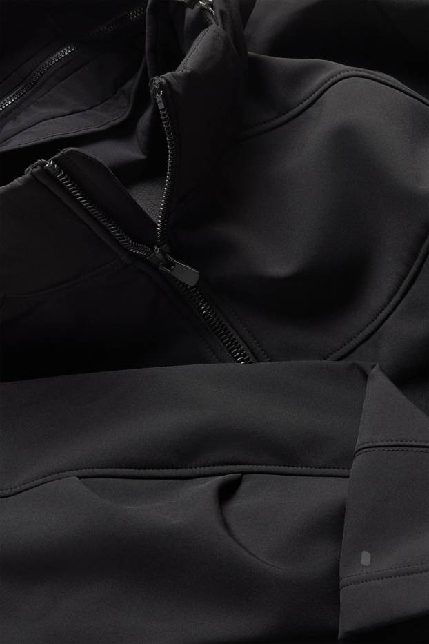 Home - Jaqueta softshell amb caputxa - resistent a l’aigua - negre