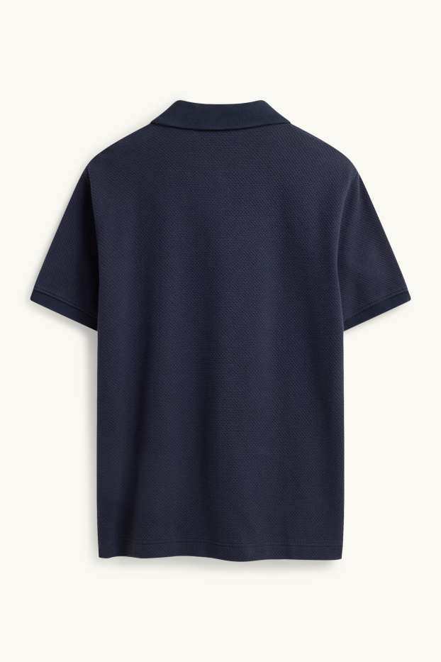 Herren - Poloshirt - Regular Fit - strukturiert - dunkelblau