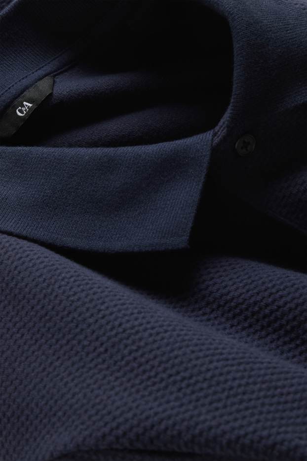 Herren - Poloshirt - Regular Fit - strukturiert - dunkelblau