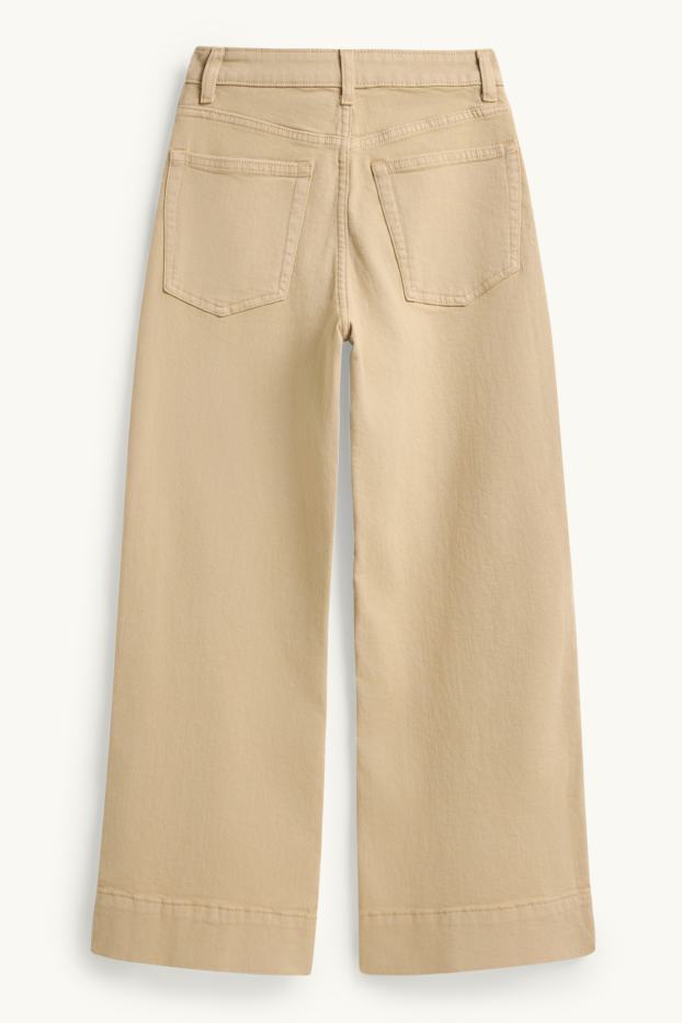 Damen - Wide Leg Jeans - Mid Waist - jeansbraun