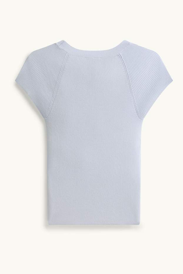 Donna - Maglione - a maniche corte - azzurro