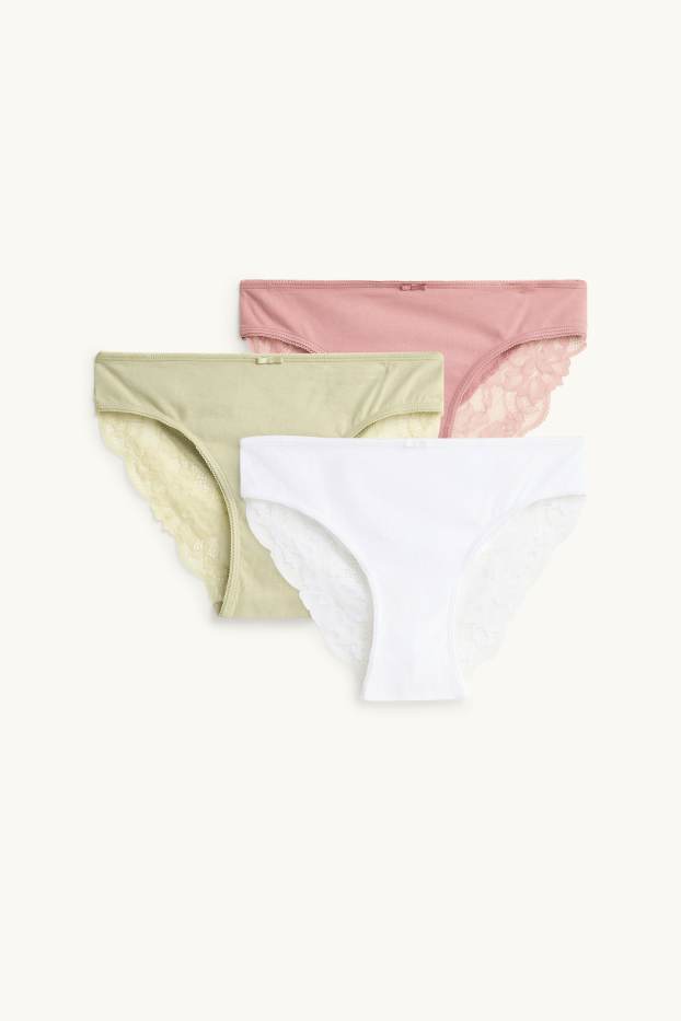 Women - Multipack of 3 - knickers - khaki
