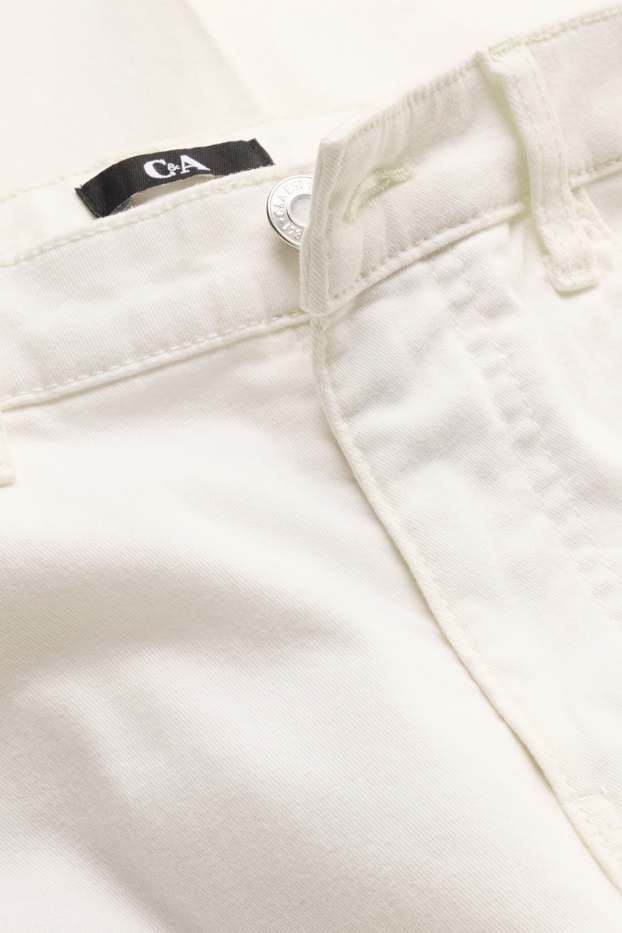 Women - Cloth trousers - mid-rise waist - straight leg - white