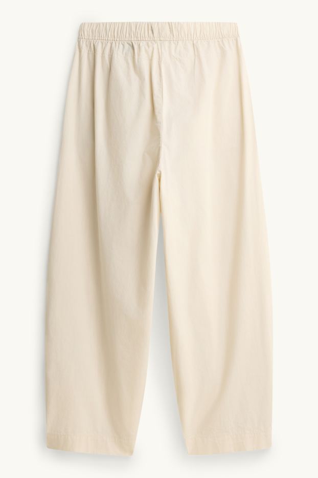Dona - Pantalons de tela - mid waist - barrel leg - blanc trencat
