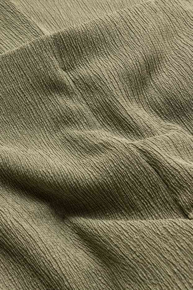 Dámské - Flared legíny - strukturované - zelená