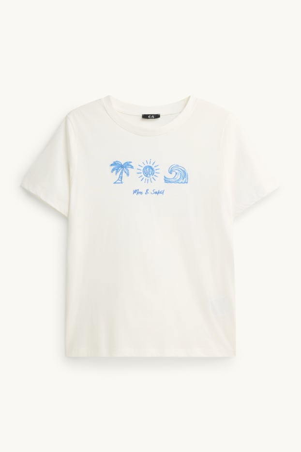 Damen - T-Shirt - Regular Fit - weiss