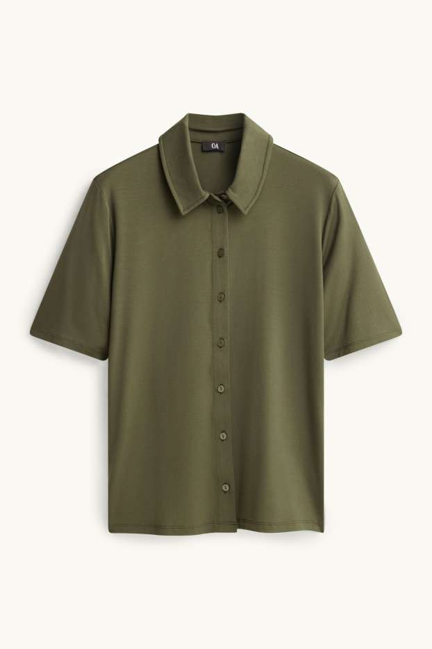 Dámské - Košilová halenka - khaki