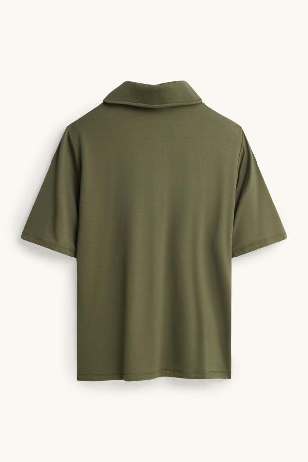 Dámské - Košilová halenka - khaki