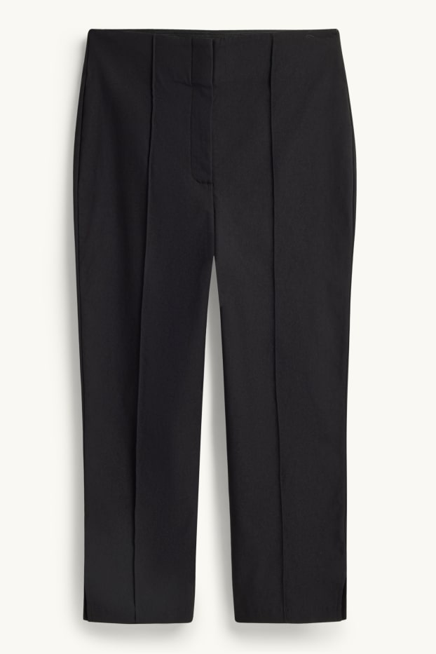 Dames - Capri broek - high waist - slim fit - zwart