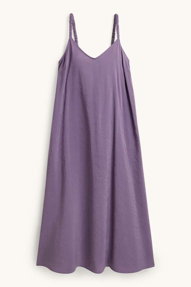 Mujer - Vestido de línea evasé con escote en pico - lila