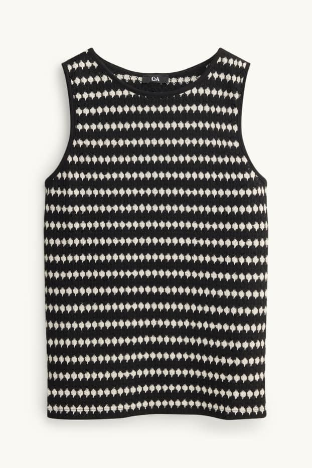 Mujer - Top de punto - de rayas - negro / blanco