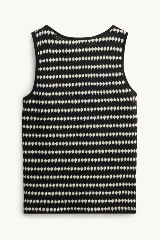 Mujer - Top de punto - de rayas - negro / blanco