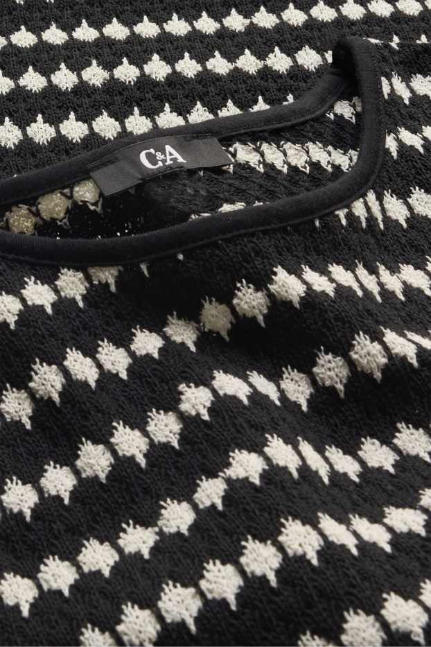 Mujer - Top de punto - de rayas - negro / blanco