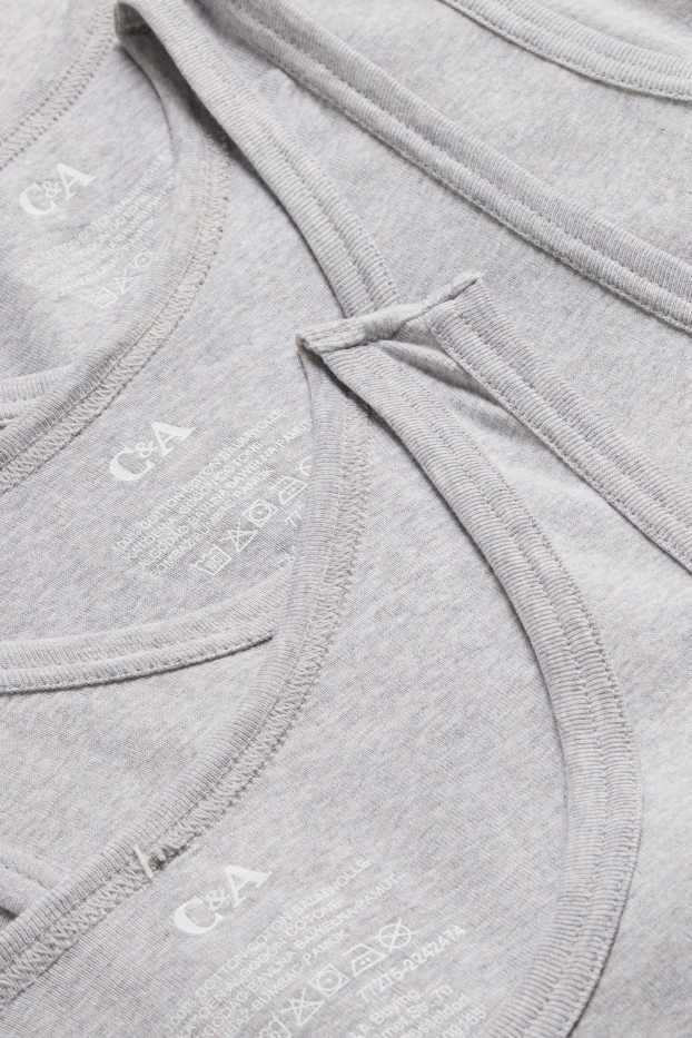 Bărbați - Multipack 3 buc. - maiou - reiat fin - gri