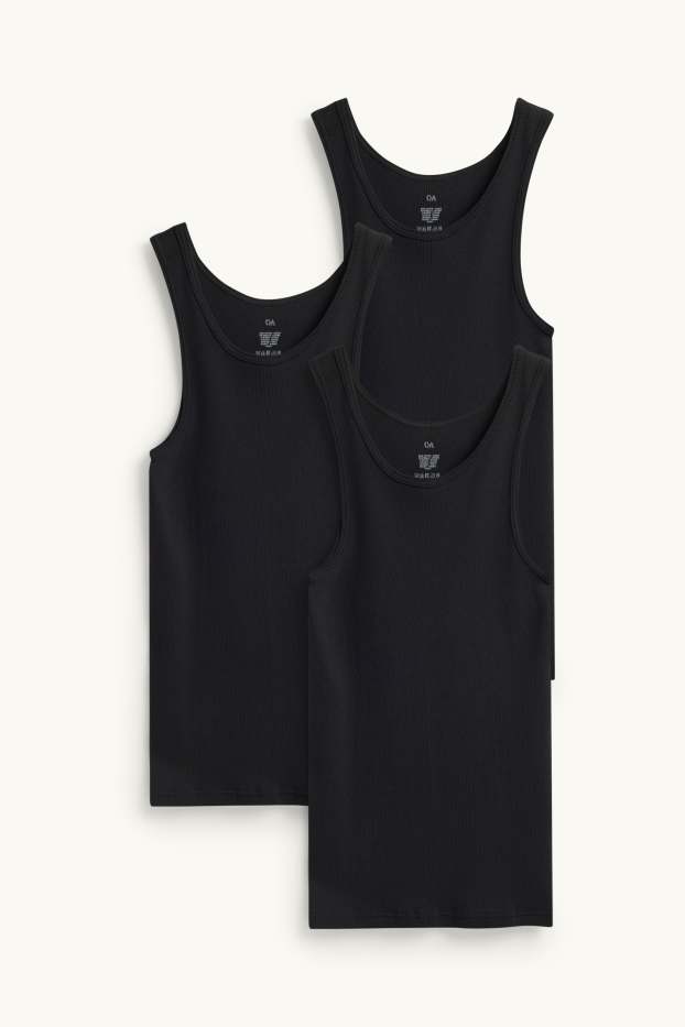 Bărbați - Multipack 3 buc. - maiou - reiat fin - negru