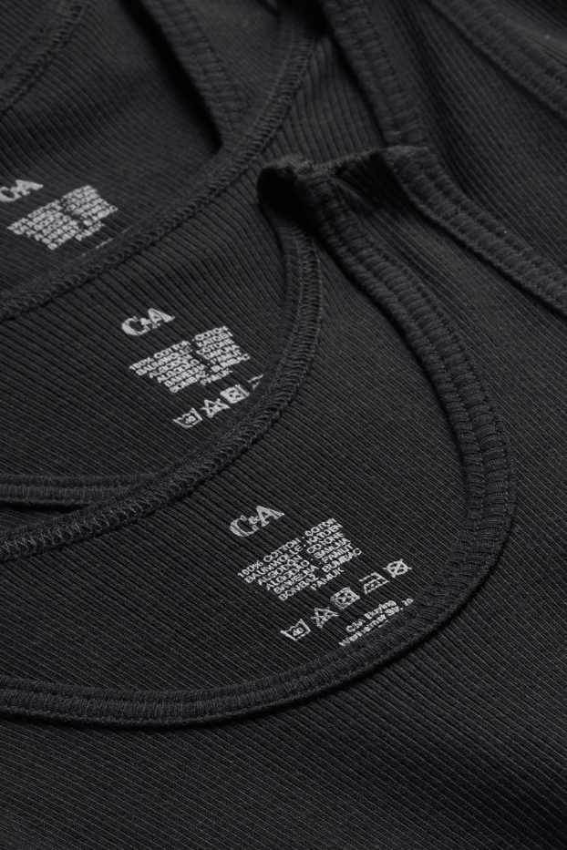 Bărbați - Multipack 3 buc. - maiou - reiat fin - negru