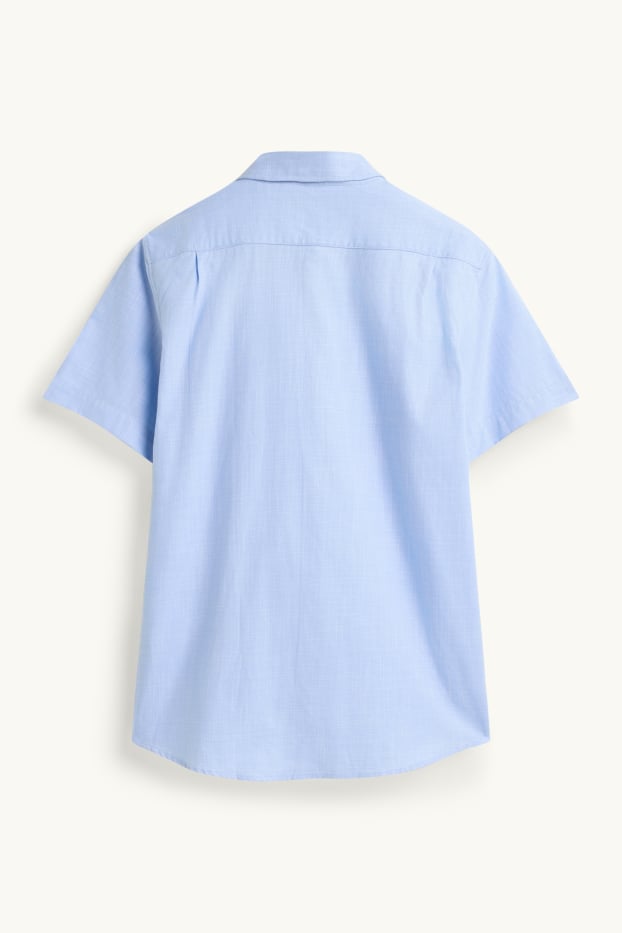 Hommes - Chemise de bureau - regular fit - col button-down - bleu