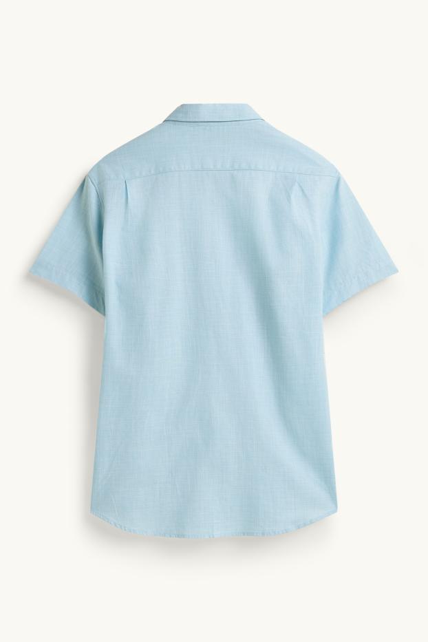 Hommes - Chemise de bureau - regular fit - col button-down - bleu clair