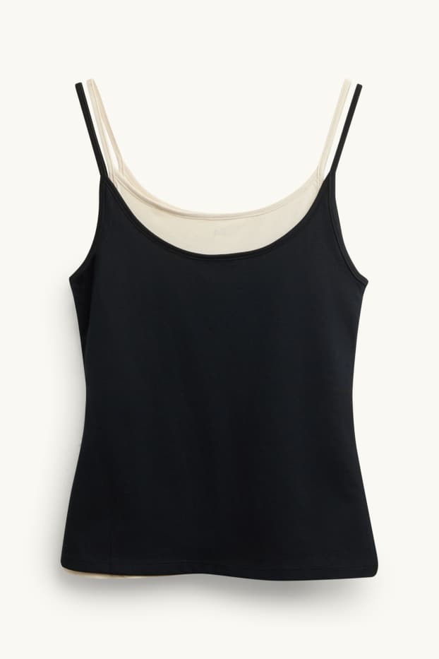Femmes - Haut - look 2-en-1 - noir