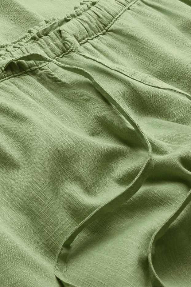 Dames - Pantalon - mid waist - wide leg - groen