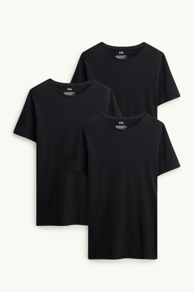 Heren - Set van 3 - onderhemd - zwart