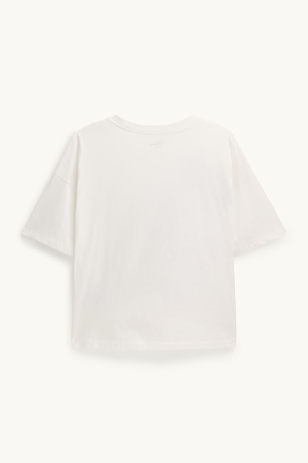 Damen - T-Shirt - Relaxed Fit - Micky Maus - weiß