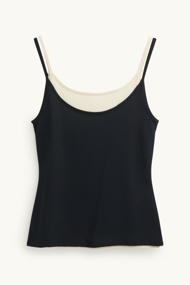 Femmes - Haut - look 2-en-1 - noir
