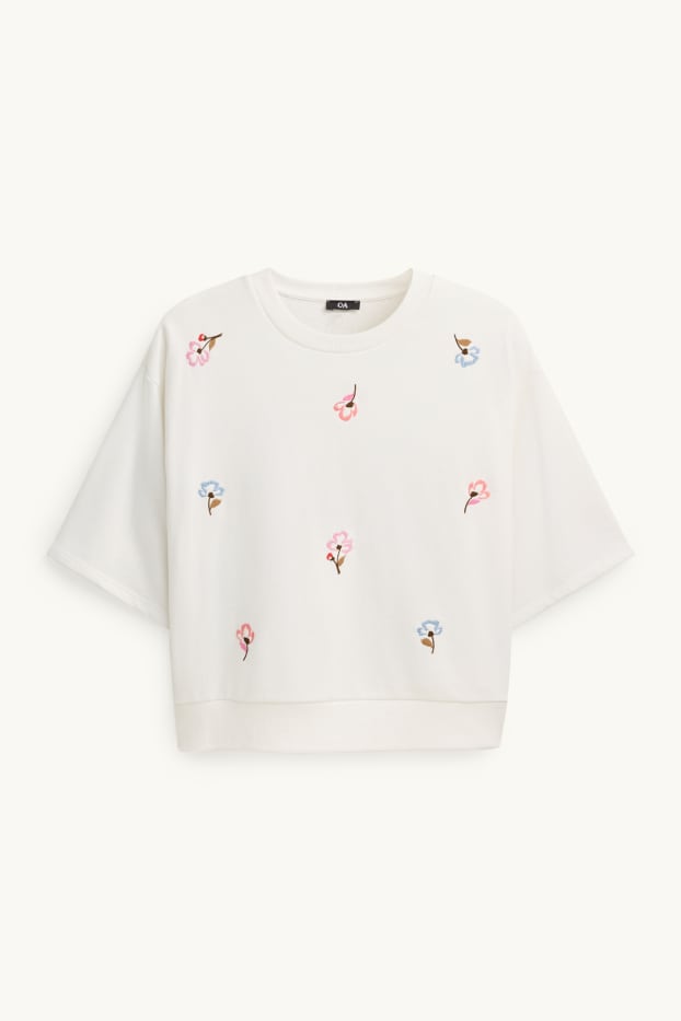 Kobiety - Bluza - w kwiaty - biały