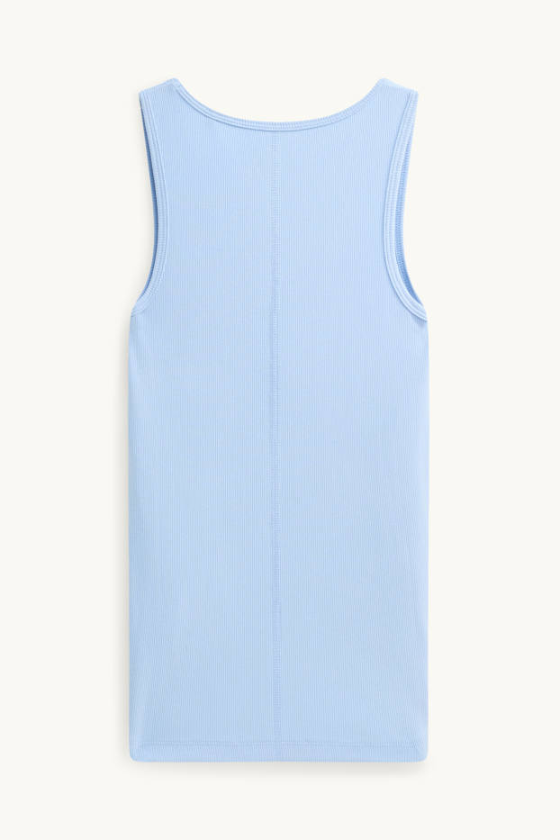 Damen - Top - gerippt - hellblau