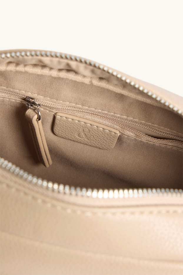 Donna - Borsa a tracolla con spallaccio staccabile - similpelle - beige