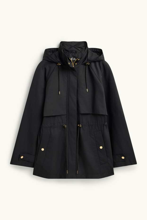 Femmes - Veste à capuche - finition déperlante - noir