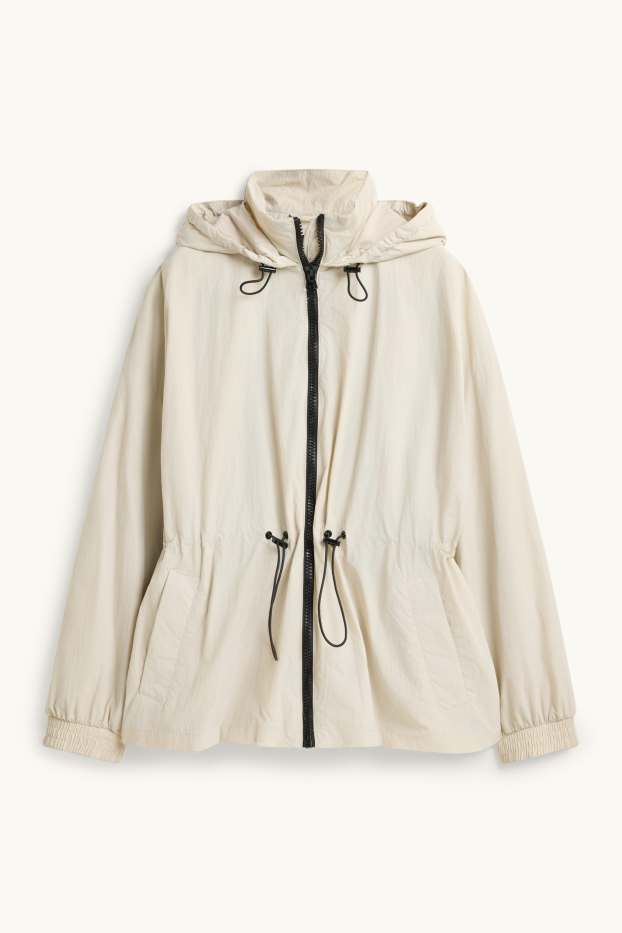 Damen - Jacke mit Kapuze - cremeweiss